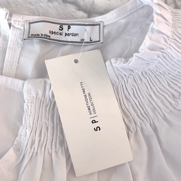 SP sleeveless ruffle trim cropped blouse Sz L NWT - Picture 3 of 8